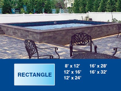 Radiant Metric Rectangle pool available sizes: 8x12, 12x16, 12x24, 16x28, 16x32