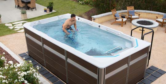 Man using an aqua bike