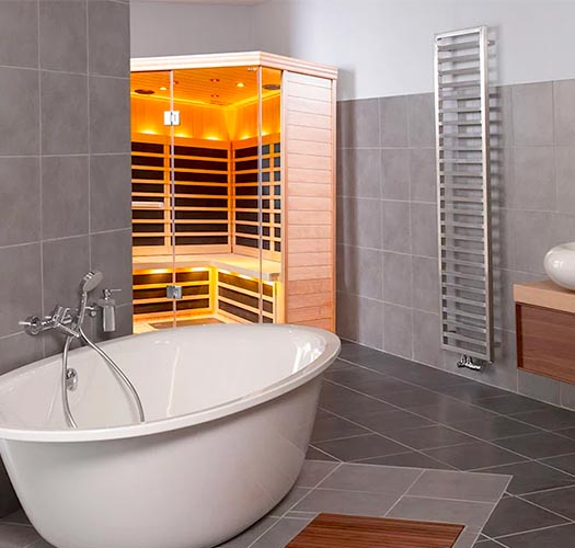 Sauna in a home bathroom