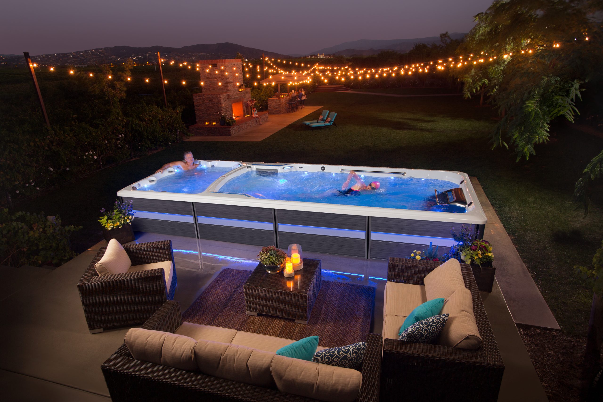Endless Pools® E2000 on a backyard patio