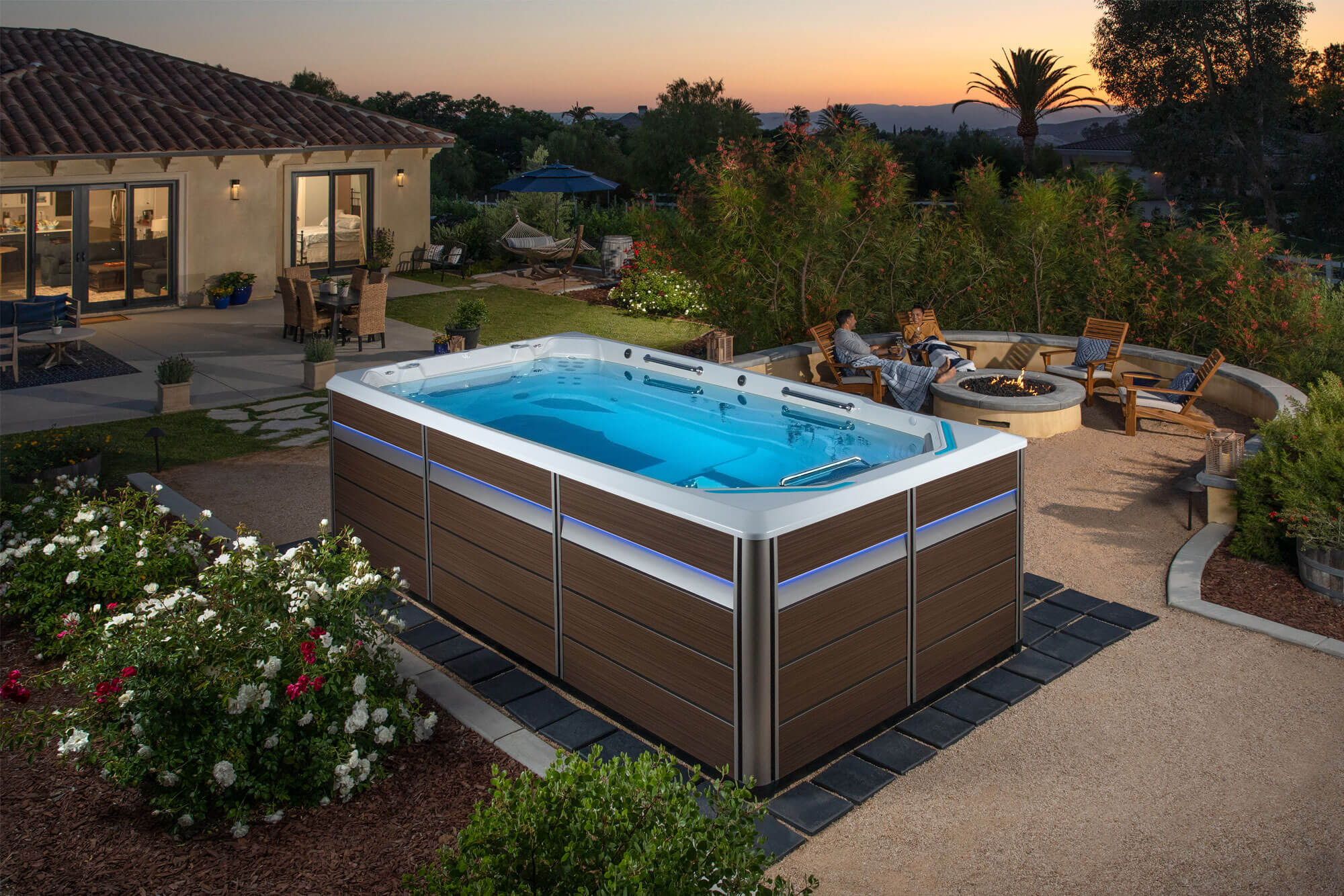 Endless Pools® Fitness Systems E550 at dusk